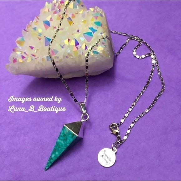 β¨πSilver Turquoise Howlite Pendulum Necklaceβ¨ - Picture 6 of 12